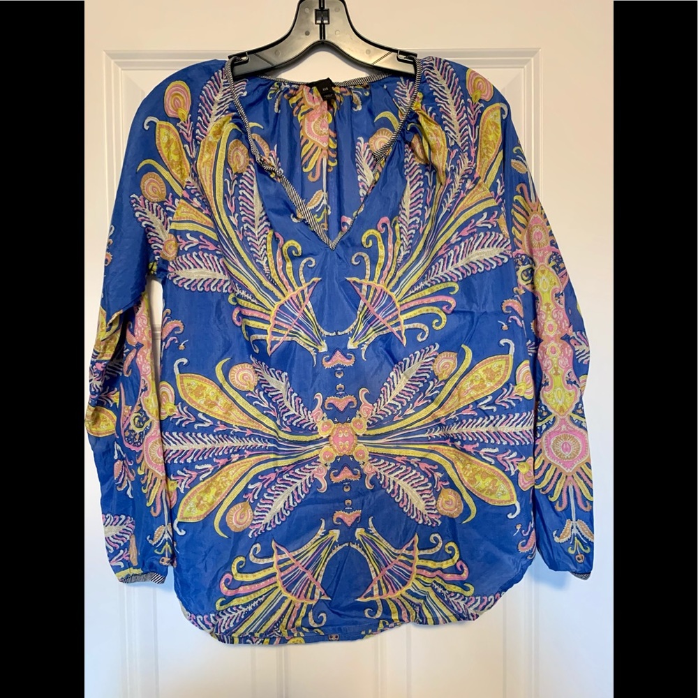 JCrew silk and cotton boho blouse